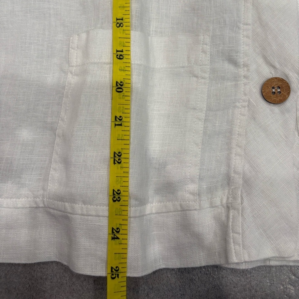Fabulous New York White Button-Up Linen Cardigan - Picture 8 of 9